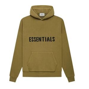 (XS) NWT $250‎ Fear of God Essentials Knit Pullover Hoodie in Amber